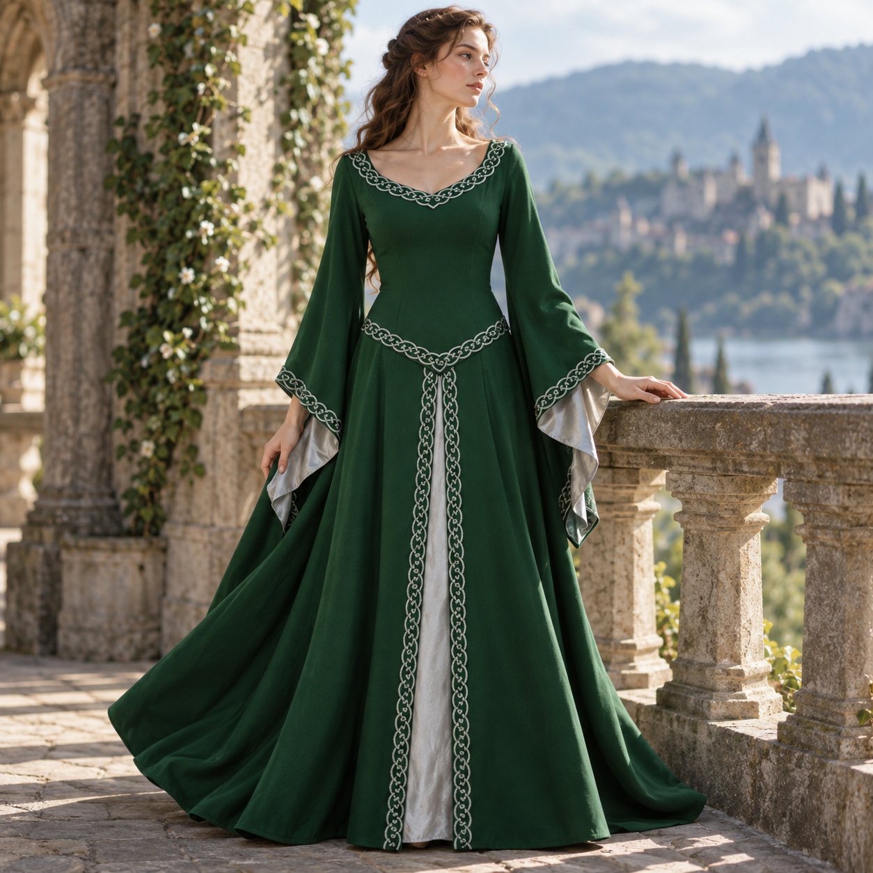 Skirts - Vestido retrô de comprimento médio com