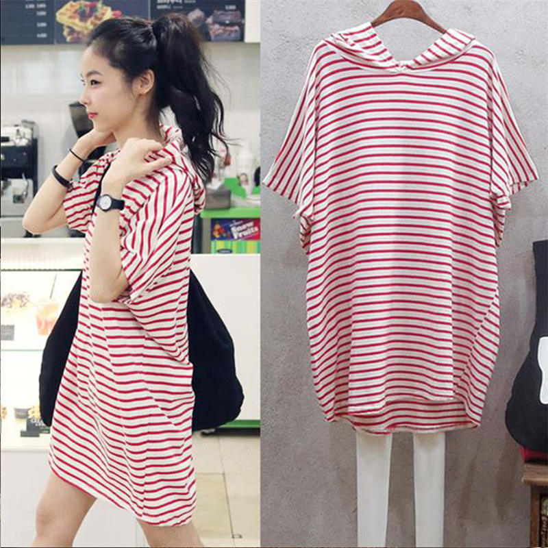 Korean Style A Line Shirt Dress - Vestido T-Shirt Solto com Manga Batwing