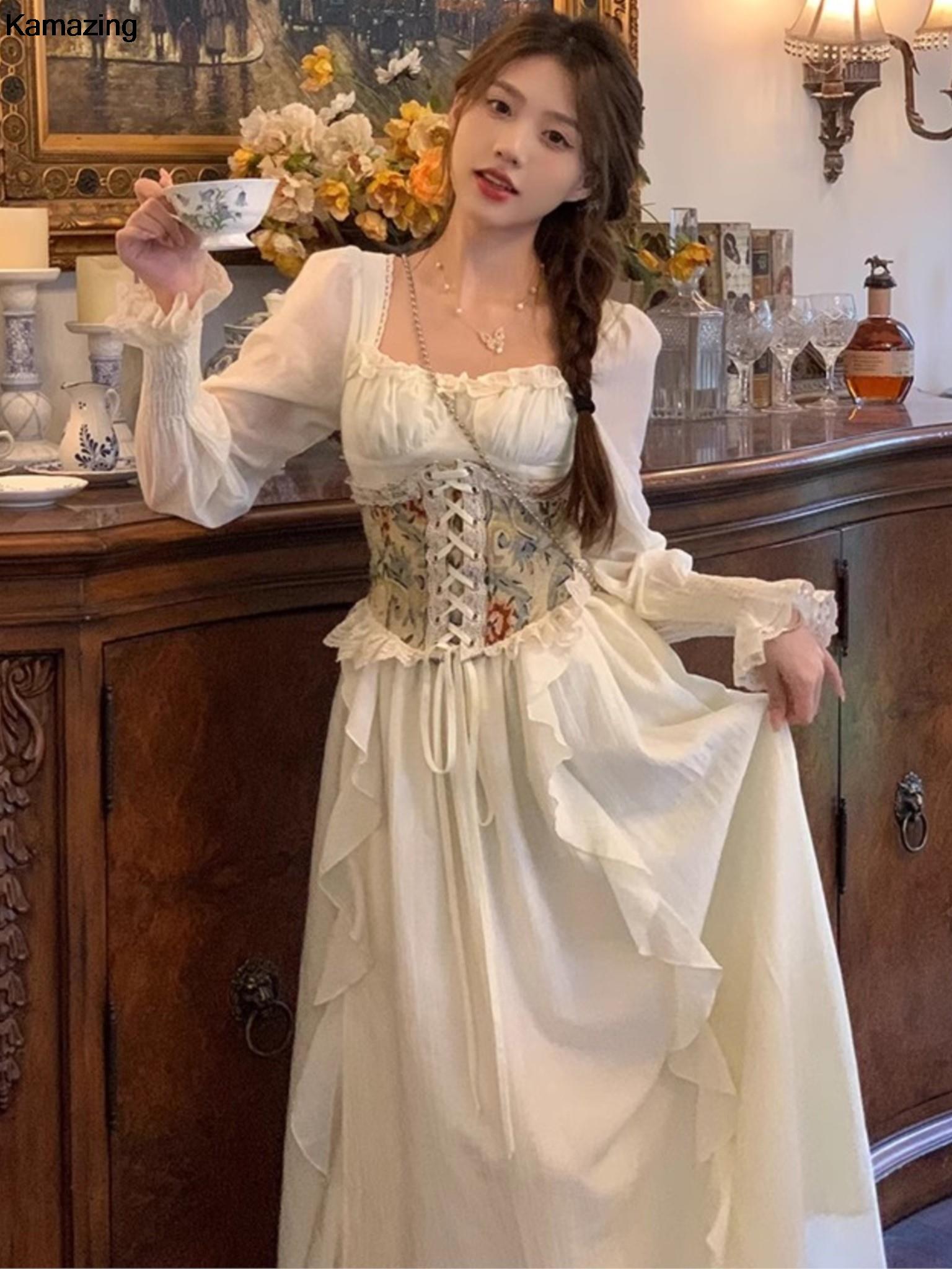 Vestido Midi de espartilho fra - French Vintage Floral Midi Dress avaliação e preço