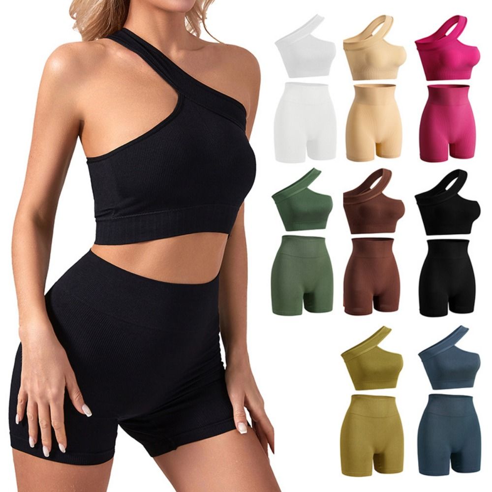 Conjunto de 2 peças de roupa e - Seamless Ribbed Workout Tank Top avaliação e preço