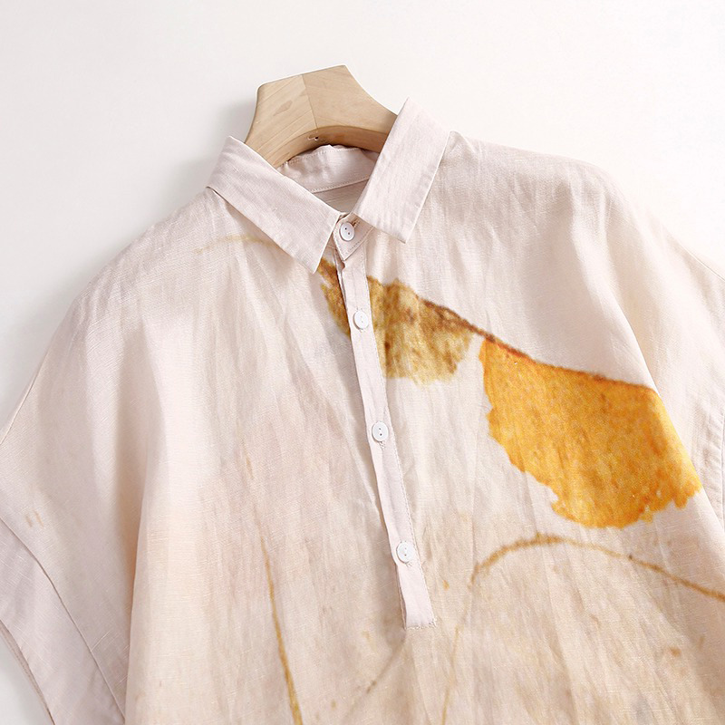 Vestido Casual de Algodão e Li - Casual Loose Linen Shirt Dress avaliação e preço